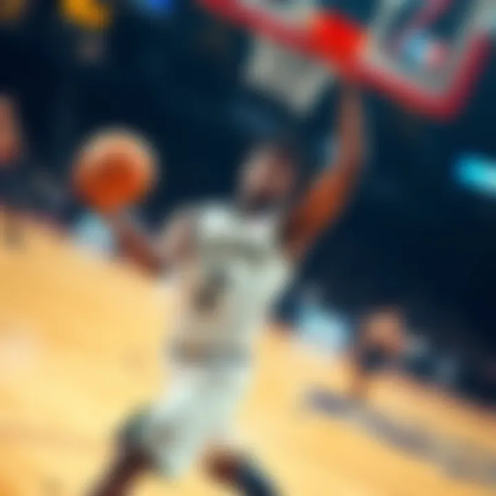 Ja Morant performing on the basketball court, showcasing his skills and athleticism