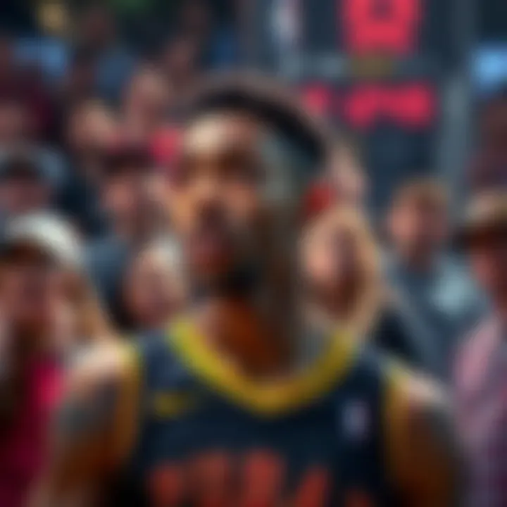 Ja Morant reacts after scoring Ja Morant looking surprised after scoring 8 points in an NBA game, with fans in the background showing mixed reactions