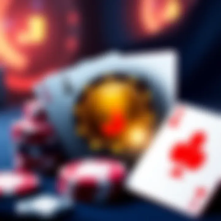 Illustration showing poker chips and cards with a jackpot symbol, representing the effects of jackpots on player performance in poker