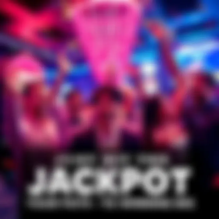 People celebrating a big jackpot win with confetti and smiling faces in a casino setting.
