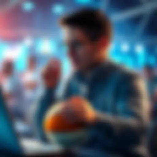 Jacob sharing his insights on sports with an engaged audience