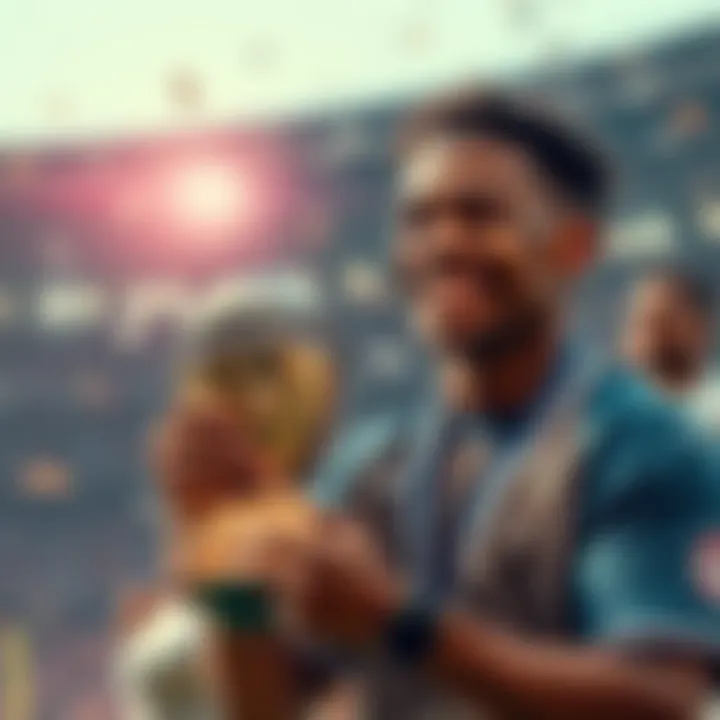 JaidenGrimes smiles while holding a trophy after winning a match, showcasing his recent success.