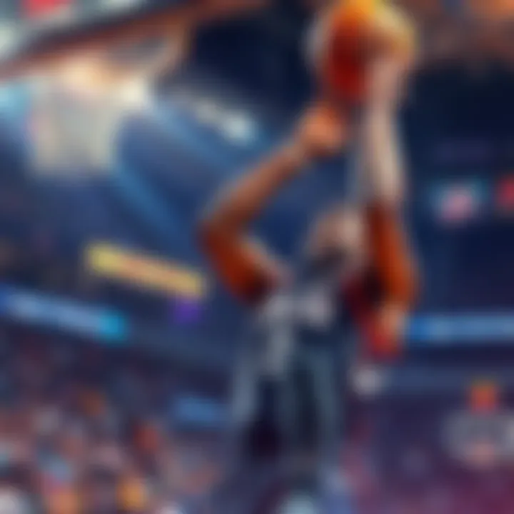 Jalen Brown scoring a basket Jalen Brown in action, making a shot during the game, showcasing his skills on the court