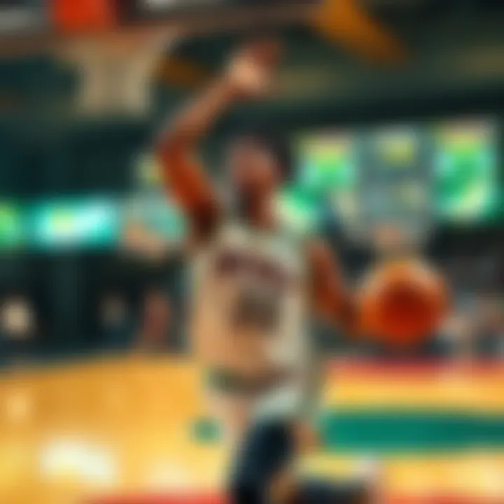 Jalen Green in action during the first half Jalen Green driving to the basket in a game, showcasing his skills and athleticism