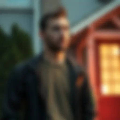 Jared Griener stands outside an Airbnb with a shocked expression after reporting a robbery.