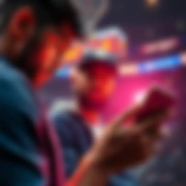 A frustrated bettor looks at his phone showing a lost bet after Jaylen Brown's ejection from the game