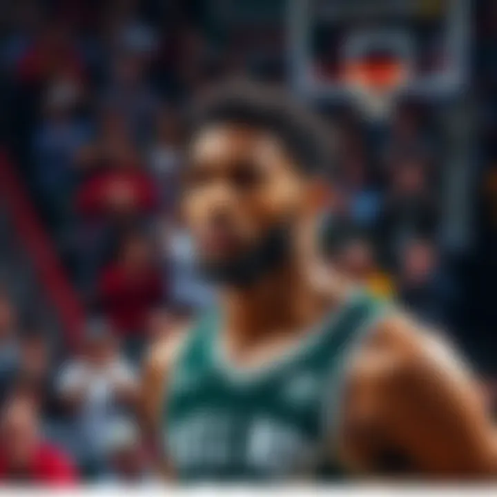 Jaylen Brown looking disappointed after the team's loss, fans showing mixed reactions in the background