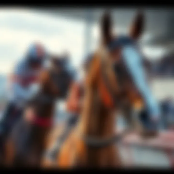 A jockey gently taps his horse's shoulder during a race instead of using a whip, showcasing a new approach to urging horses.