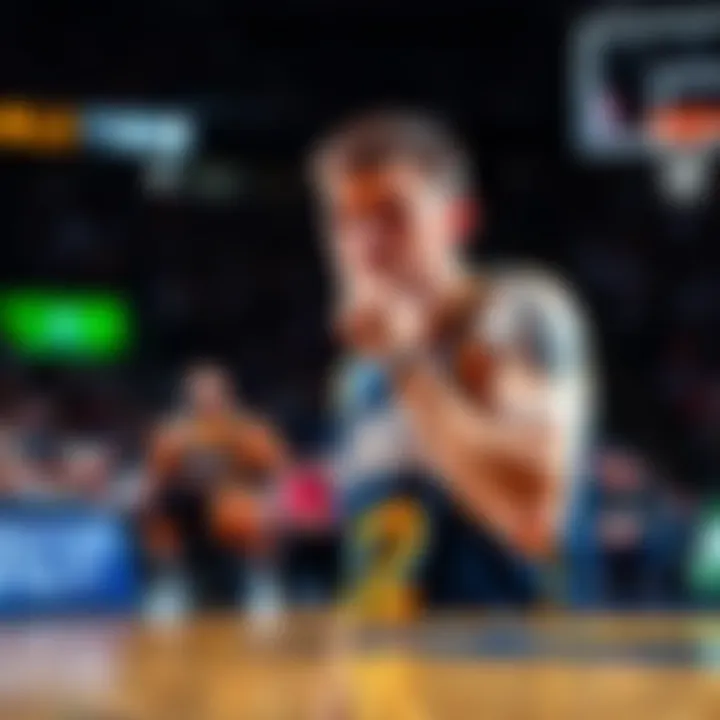 Jokic appears troubled during a basketball game, showing signs of struggle with his performance and focus.