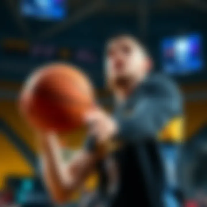 Jokic shoots during practice Nikola Jokic concentrating while shooting a basketball during practice, showing determination on his face.
