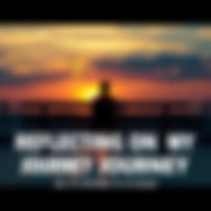 A person sitting on a bench with a sunset in the background, looking contemplative and reflecting on their experiences.