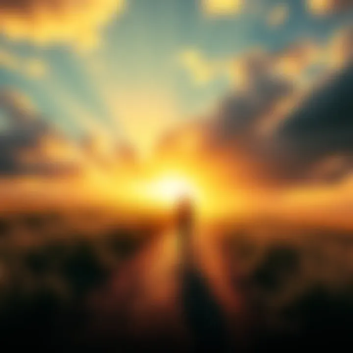 A person walking on a path towards sunlight, symbolizing freedom from addiction.