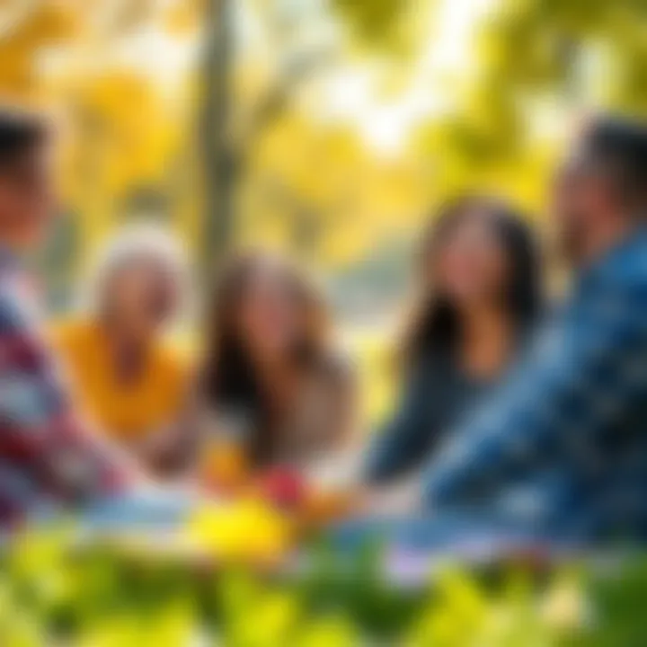 Joyful celebration with friends A group of friends laughing and enjoying a picnic in a sunny park, celebrating life's joyful moments.
