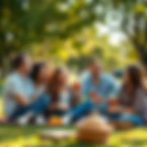 A group of friends laughing and enjoying a picnic in a sunny park, symbolizing life's best moments together.