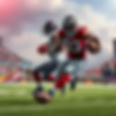 Two football players, JSN and AJ Brown, competing in a fantasy sports matchup, showcasing their skills on the field during a game.