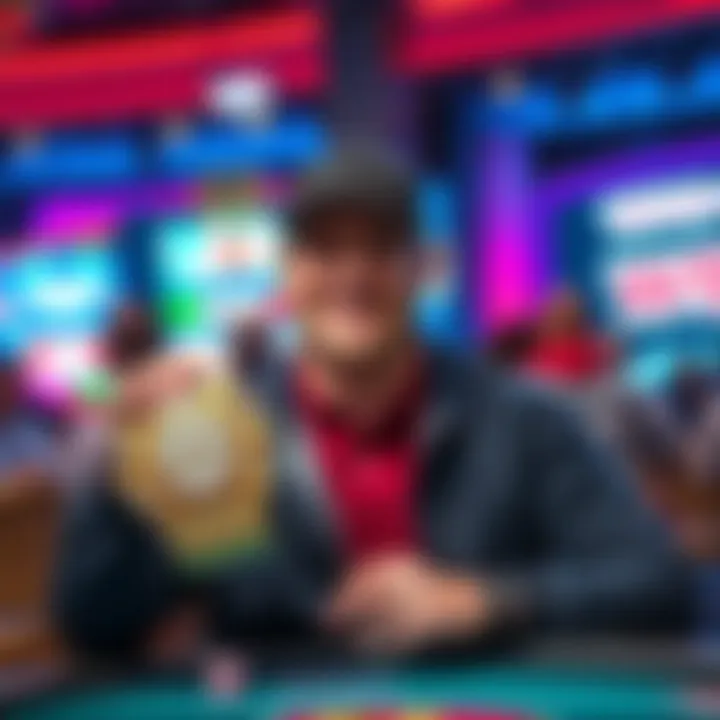 Kabrhel holding his sixth WSOP bracelet, smiling with excitement after winning the tournament.