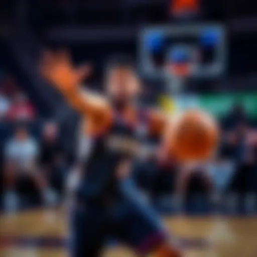 Karl-Anthony Towns making a play on the court, looking to assist a teammate.