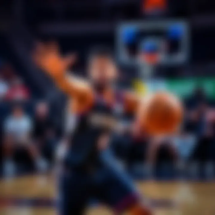 Karl-Anthony Towns making a play on the court, looking to assist a teammate.