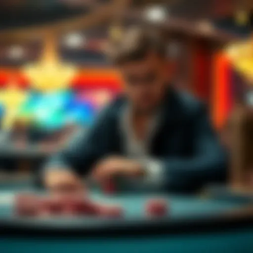 Will Kassouf sitting at a poker table, focused and ready to play, with chips in front of him and a tense atmosphere around.