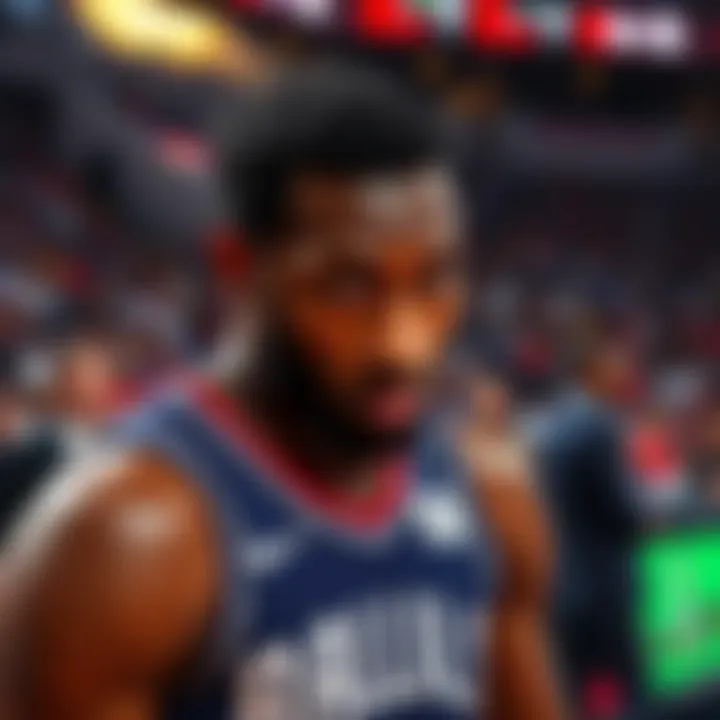 Kawhi Leonard looking disappointed during a game with small betting slips visible on the sidelines