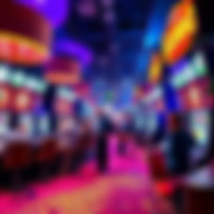 Exciting Keno Game Scene A lively keno game environment with players enjoying and placing bets, colorful keno cards and a monitor displaying numbers, creating a fun atmosphere.