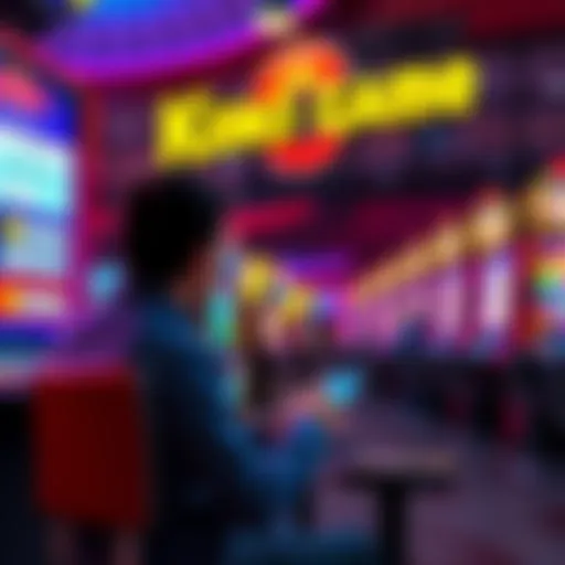 A player sitting at a keno station looking at different game options on a screen.