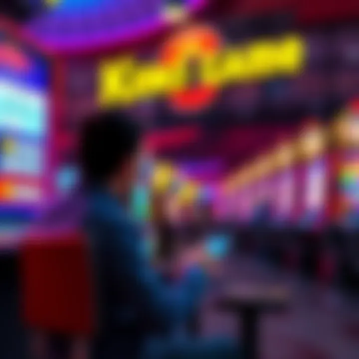 A player sitting at a keno station looking at different game options on a screen.