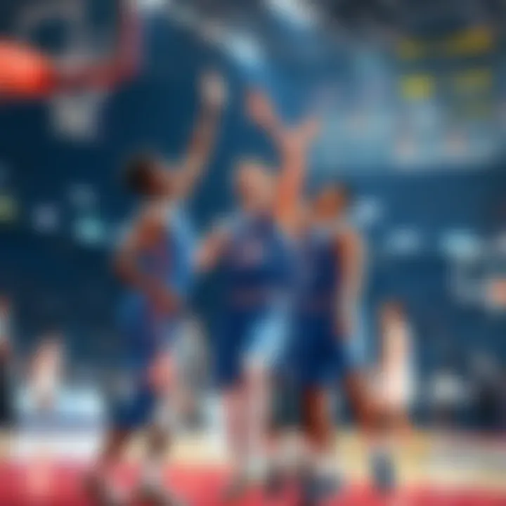 Kentucky basketball players celebrating after scoring during a game.