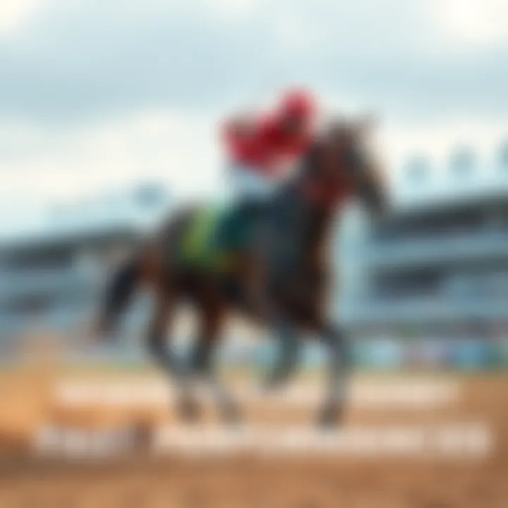A jockey riding a horse preparing for the Kentucky Derby, showcasing the excitement of horse racing.