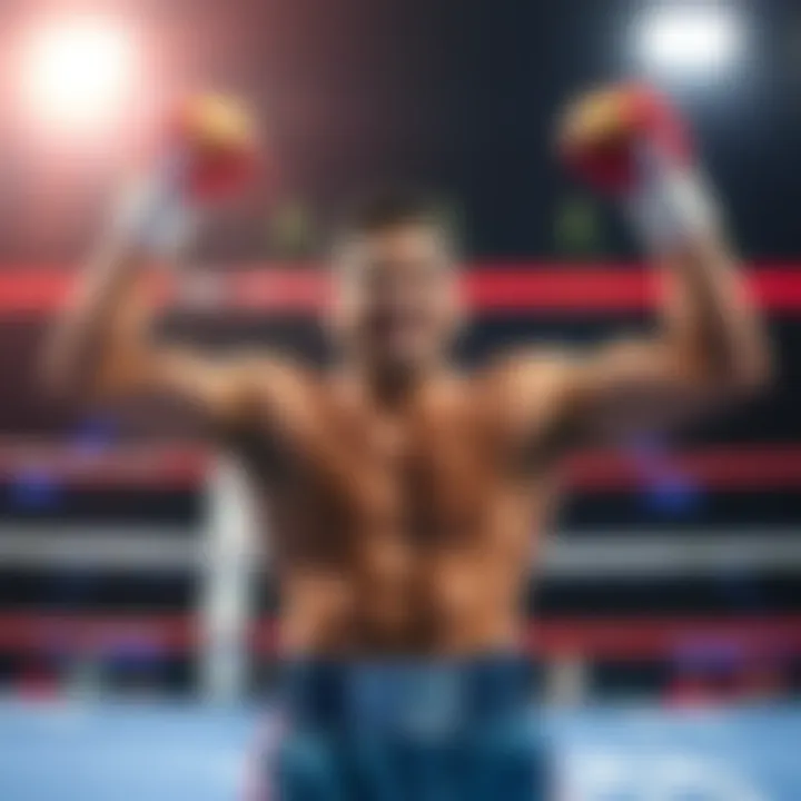 Kevin Borjas celebrating his last victory in the boxing ring with a smile, showcasing his determination for the upcoming match.