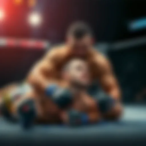 Kevin Holland struggles on the ground during a UFC match, showcasing his grappling weaknesses against an opponent.