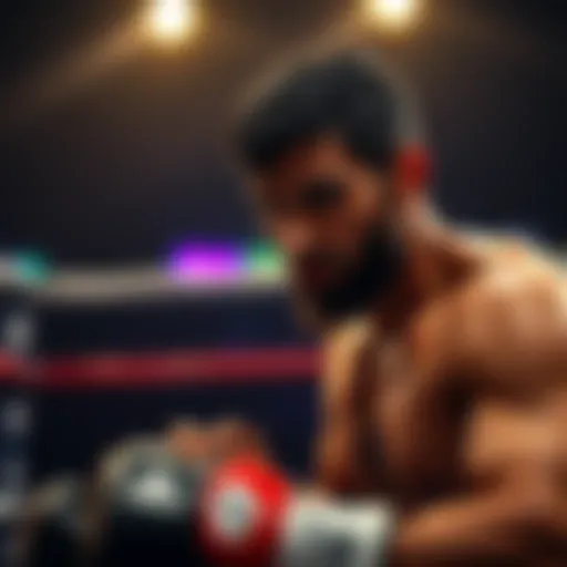 Khamzat preparing for his fight, focused and determined in the ring