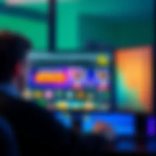 A person looking at a computer screen displaying the Krikodeps Casino homepage with a highlighted bonus offer, showing excitement and skepticism.
