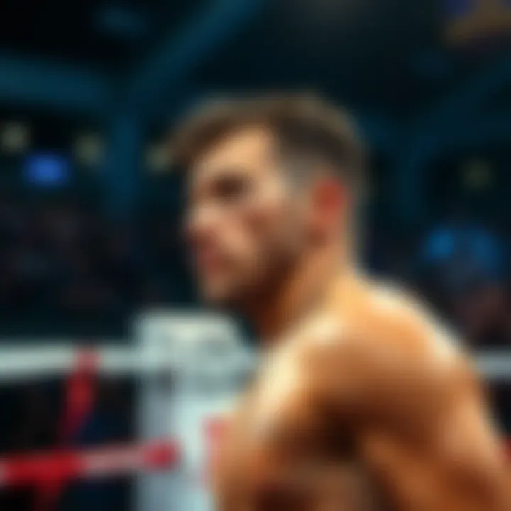 Kurtis Campbell looking disappointed after losing a fight in the ring, with fans reacting in the background.