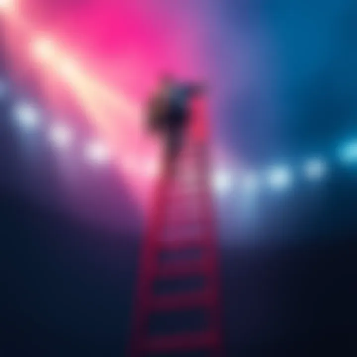 A person betting on the Sabres ML while climbing a ladder, symbolizing the journey from $50 to $1,600.