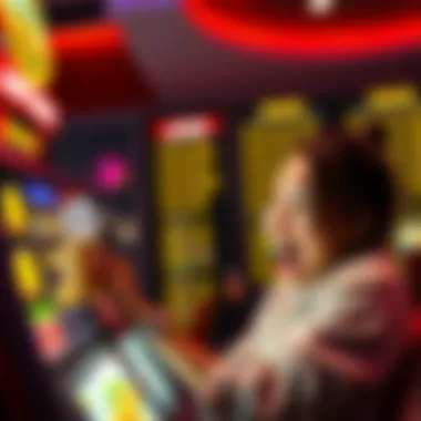 Ladder bonuses in VIP play A player looking excited while checking their bonus rewards on a gaming screen, with stacked coins and a leaderboard in the background.