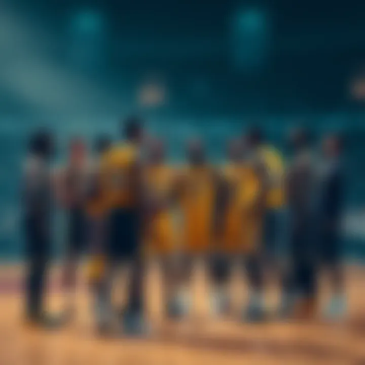 Lakers players gathered in a tense huddle, discussing recent events after bans were announced