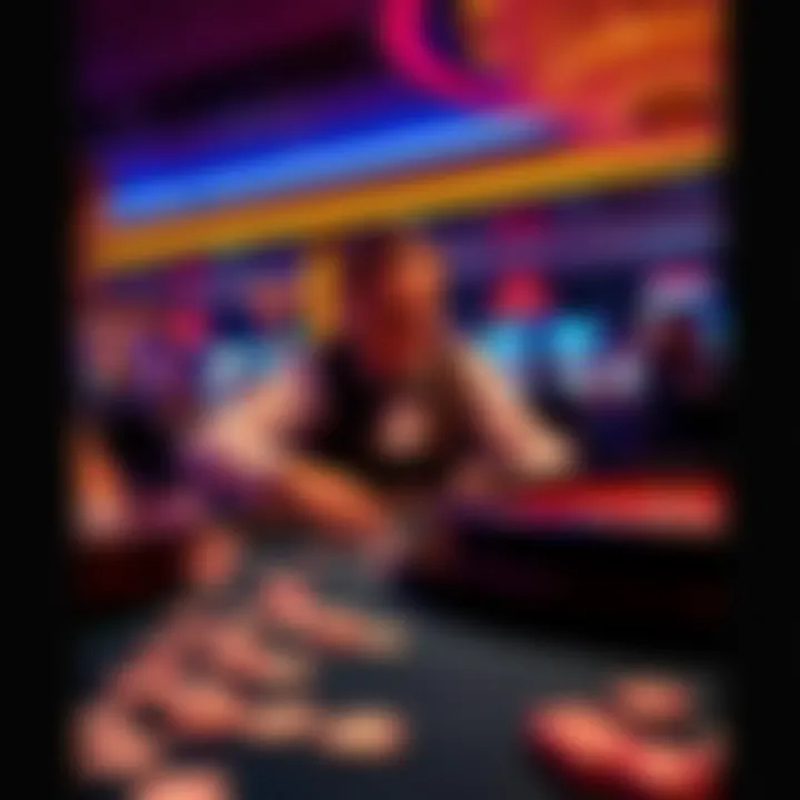 A gambler placing their final live bet at a casino table, surrounded by chips and excitement.