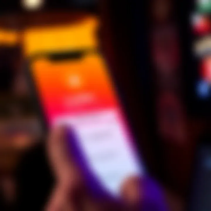 A smartphone displaying the LastBet app interface, featuring progress tracking and support options for gambling addiction recovery.