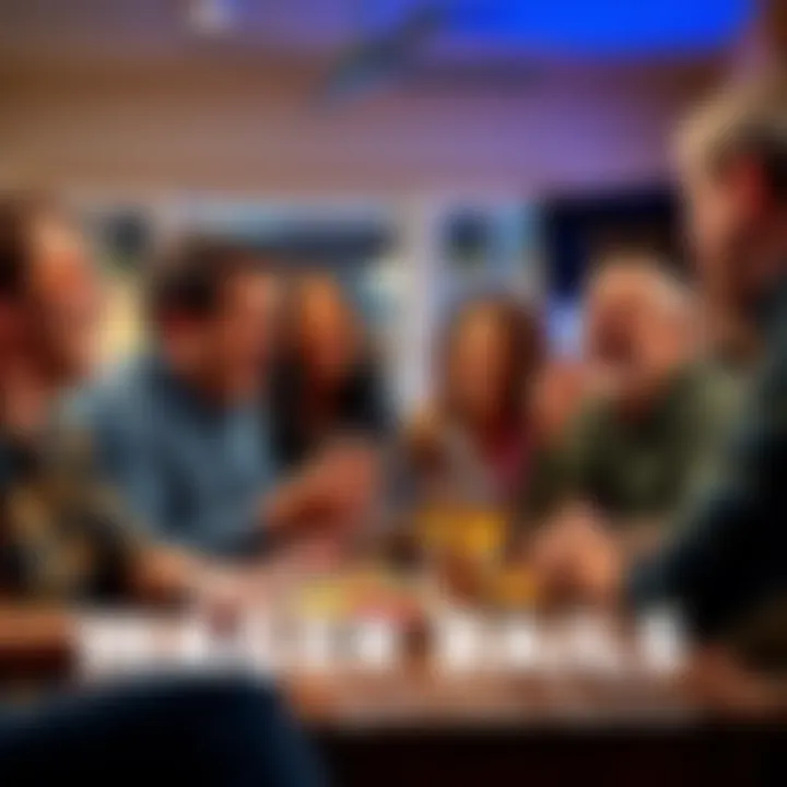 A group of friends laughing together after a funny betting mishap at a home gathering
