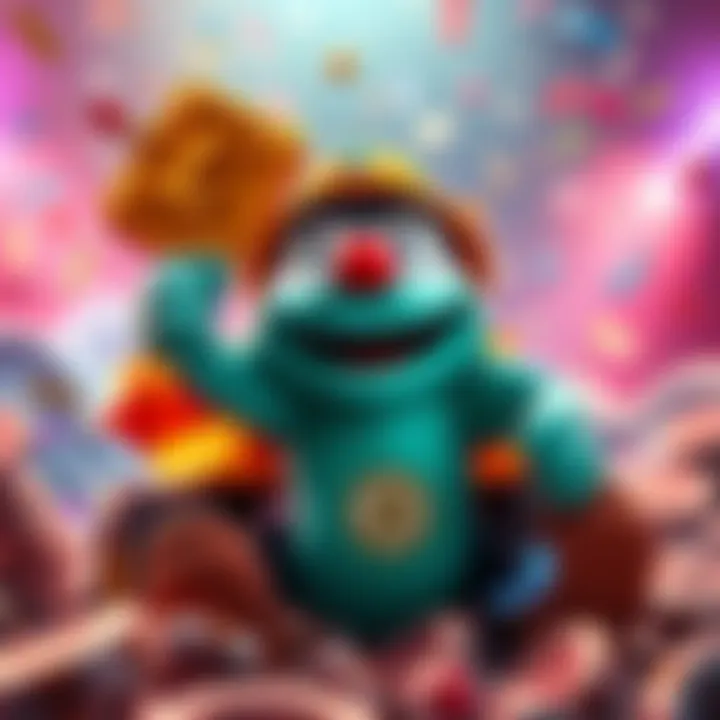 Le Digger celebrating a bonus of more than 1000x with confetti and excitement