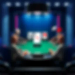 A visual of the Learn Poker game interface showing Texas Hold'em with AI opponents and coaching hints.