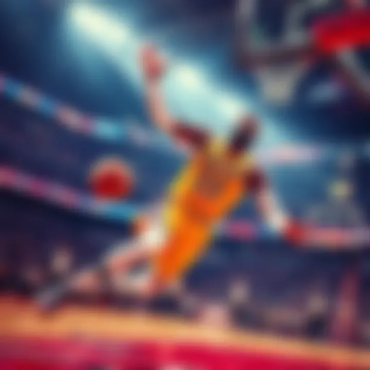 LeBron James driving to the basket during an NBA game, showcasing his skills and athleticism.