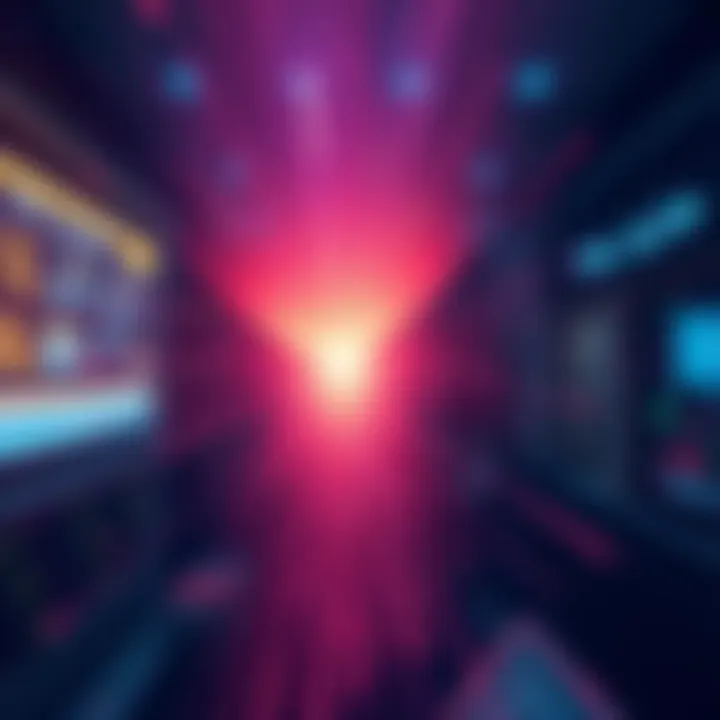 Light Slip Concept An illustration showing rays of light bending and slipping in a digital environment, symbolizing the light slip phenomenon.