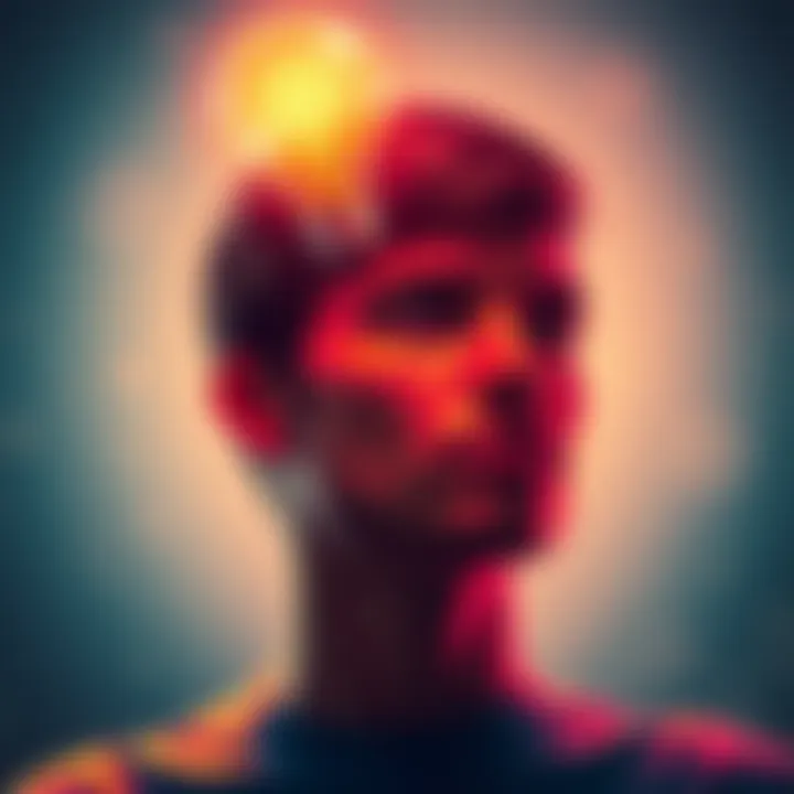 A person thinking with a lightbulb above their head, symbolizing ideas and inspiration.