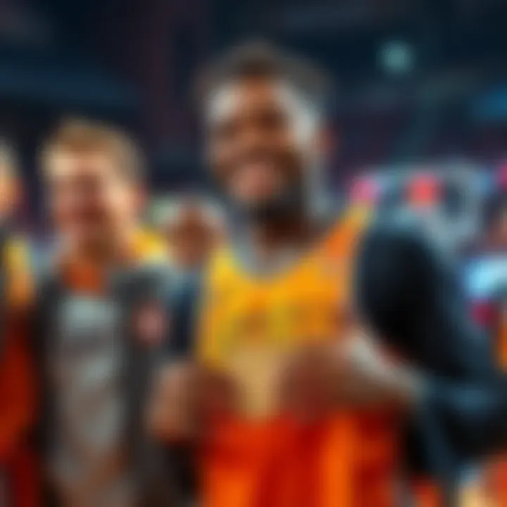 Lil 3 Celebrates 3-Point Contest Win Lil 3 smiles with friends after winning the 3-point contest and holding a prize of $30