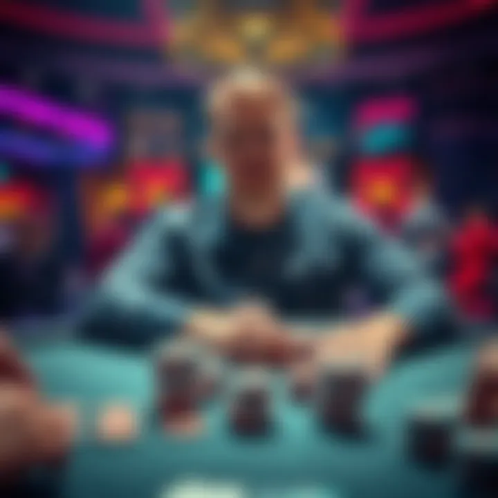 Professional poker player Erik Lindgren at a cash game table with a million dollars in chips.