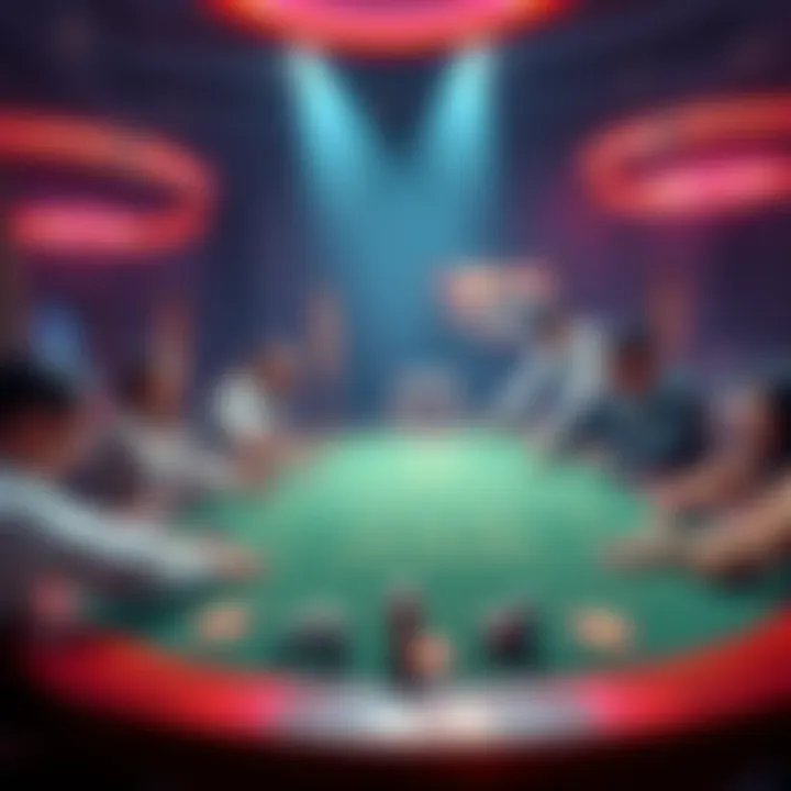 A live baccarat game table with players and a dealer interacting during the game