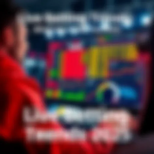 A person analyzing live betting odds on a computer screen with graphs and charts visible