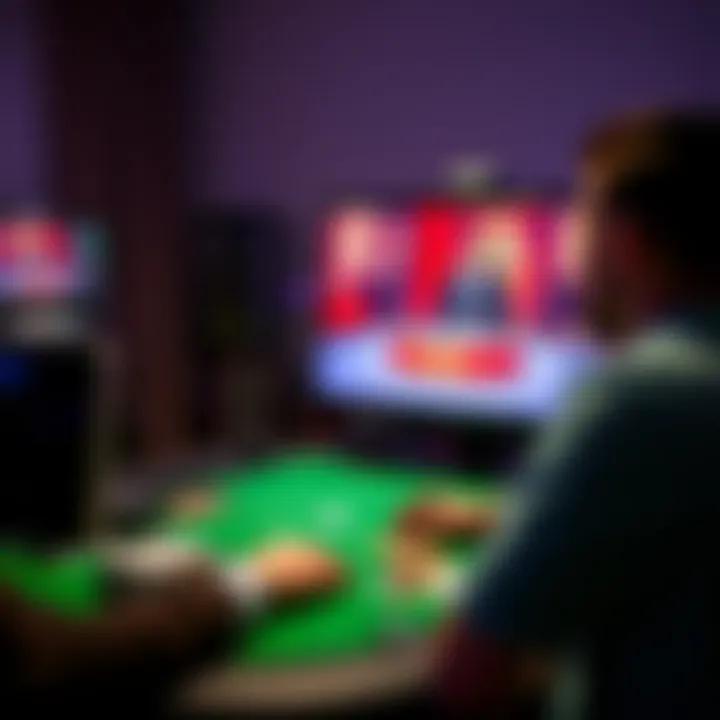 A Hungarian player enjoying live blackjack at home on a computer with a dealer on screen
